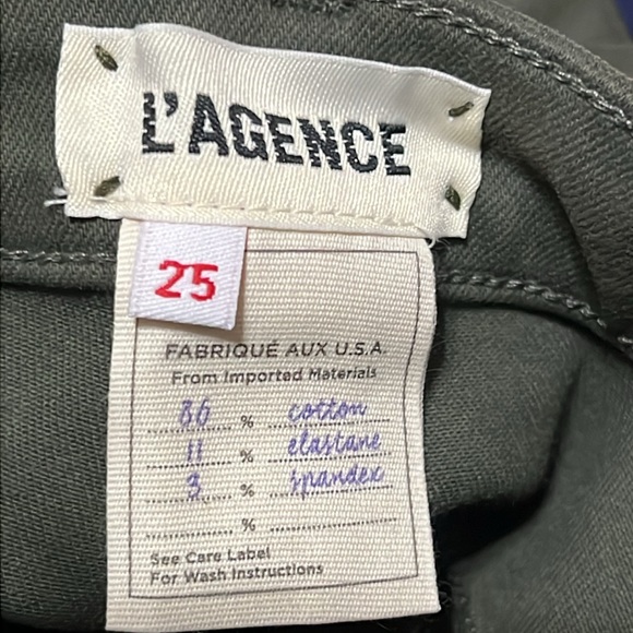 NEW w/o tags L’AGENCE coated green pants Size 25 - Picture 4 of 6